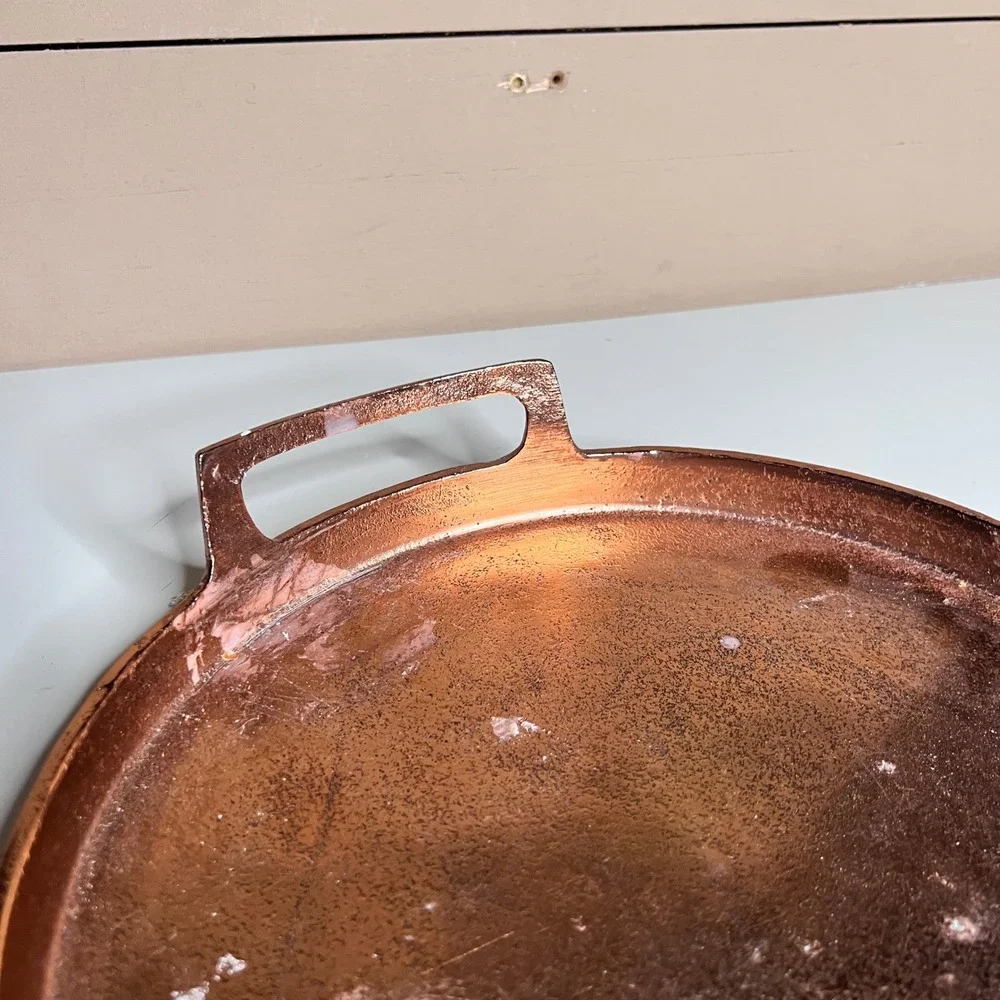 Hearth &‎ Hand Magnolia Copper Round Decorative Tray with Handles 11.5 inch